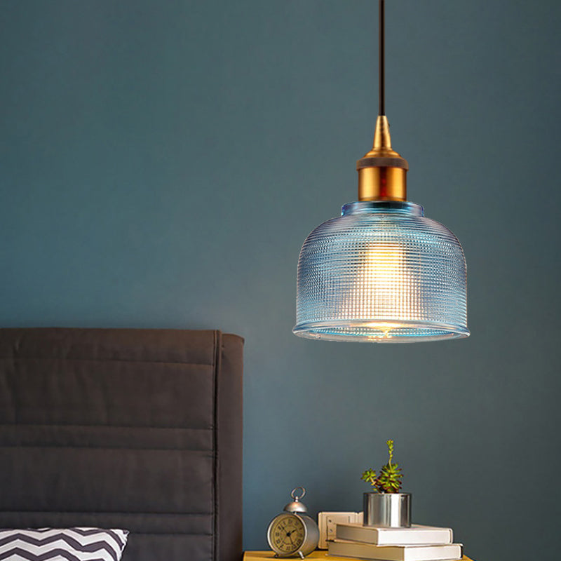 Grid Glass Pendant Light With Stylish Traditional Cup Shade Perfect For Living Room And Cafe