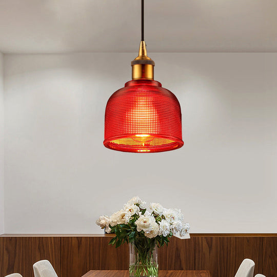 Grid Glass Pendant Light With Stylish Traditional Cup Shade Perfect For Living Room And Cafe