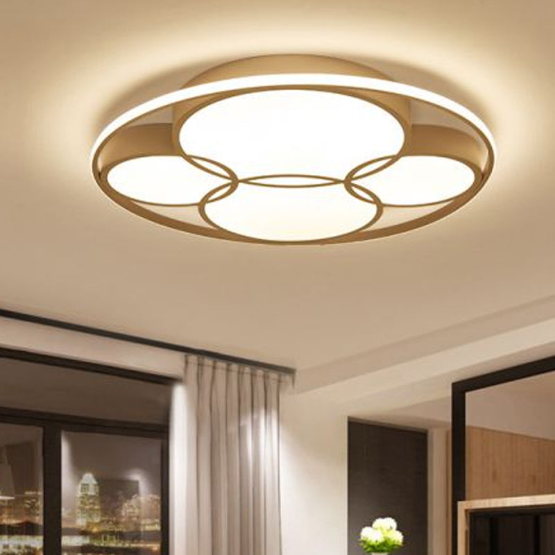 Contemporary Led Flush Mount Ceiling Light With Frosted Diffuser