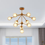 Sleek Sputnik Metal Chandelier With Clear Glass Sphere Shades - 4/7/10 Lights For Contemporary