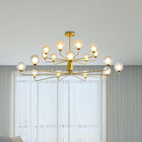 Contemporary 2-Tier Ball Clear Glass Chandelier - Elegant Radial Design With 8/12/18 Lights