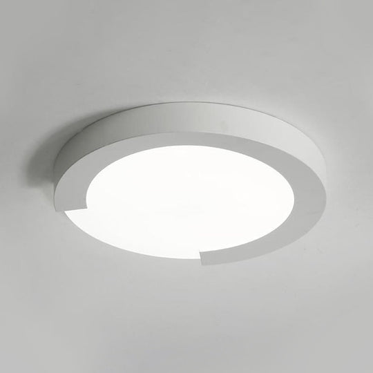 Macaron Flush Mount Ceiling Lights - 16/20 Round In Black/White/Pink