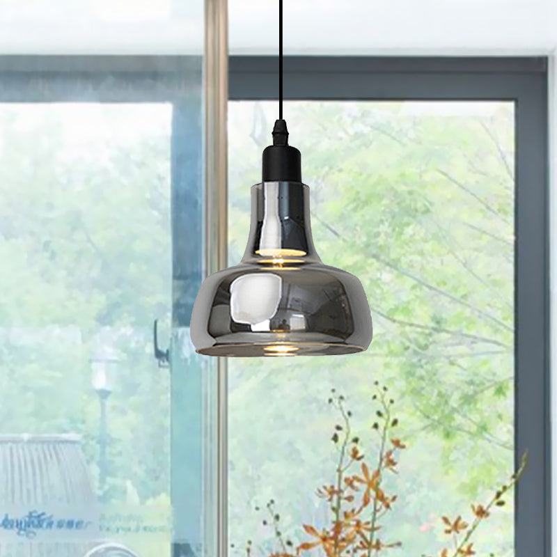 Modern Glass Pendant Lamp With Led Light In White Or Warm Tone - Bowl Cone Saucer Shape