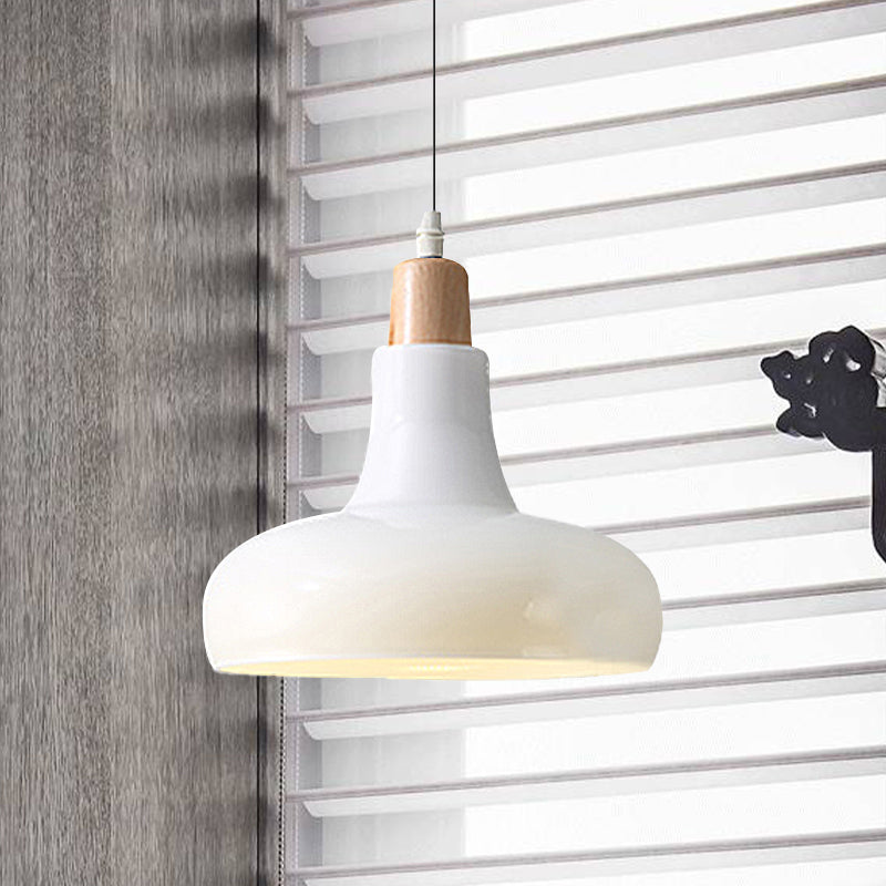 Modern Glass Pendant Lamp With Led Light In White Or Warm Tone - Bowl Cone Saucer Shape