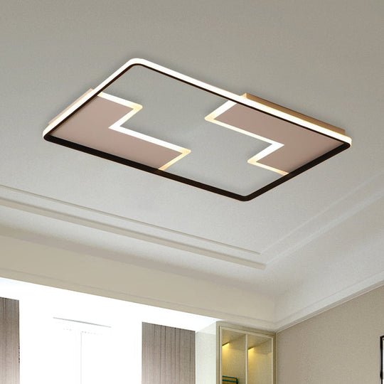Acrylic Block Led Flush Ceiling Light Fixture - Simplicity Design 19’/23’/27.5’ Wide