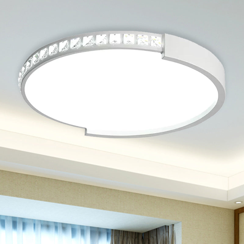 16/19.5/20.5 Wide Crystal Led Flush Mount Ceiling Light For Bedroom And Living Room
