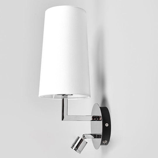 Modern Led Wall Sconce Light In Chrome With Round/Rectangle Canopy