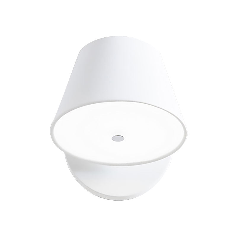 Metal Cone Wall Sconce - 1 Light In White/Warm With Pink Yellow And Black Accents