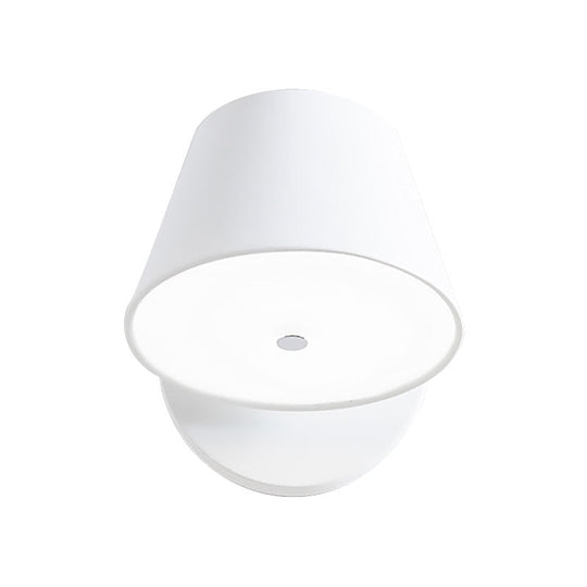 Metal Cone Wall Sconce - 1 Light In White/Warm With Pink Yellow And Black Accents