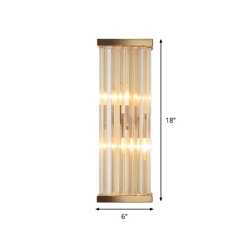 Minimalist Crystal Wall Sconce With 2 Bulbs For Living Room Lighting