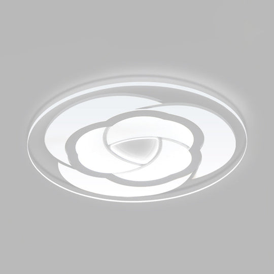 Blossom Ultra Thin Acrylic Flushmount Modernism White Led Ceiling Light 16.5’/20.5’ Warm/White