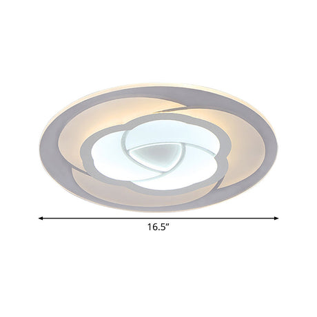 Blossom Ultra Thin Acrylic Flushmount Modernism White Led Ceiling Light 16.5/20.5 Warm/White