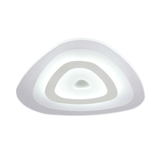 Modern White Led Ceiling Mounted Lamp - Acrylic Layered Triangle Thin Flush Light