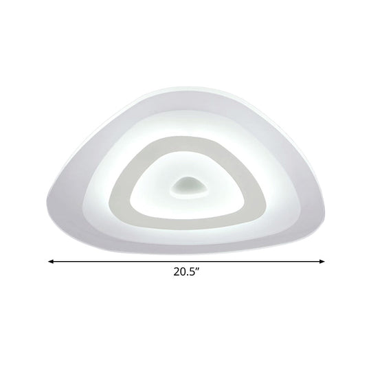 Modern White Led Ceiling Mounted Lamp - Acrylic Layered Triangle Thin Flush Light