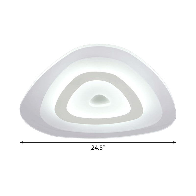 Modern White Led Ceiling Mounted Lamp - Acrylic Layered Triangle Thin Flush Light