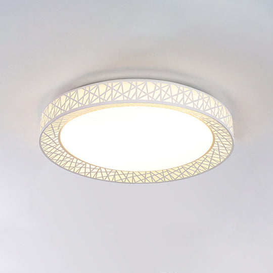 Modern Thin Iron Bird Nest Flush Light Fixture In White With Led Surface Ceiling Lamp And Recessed