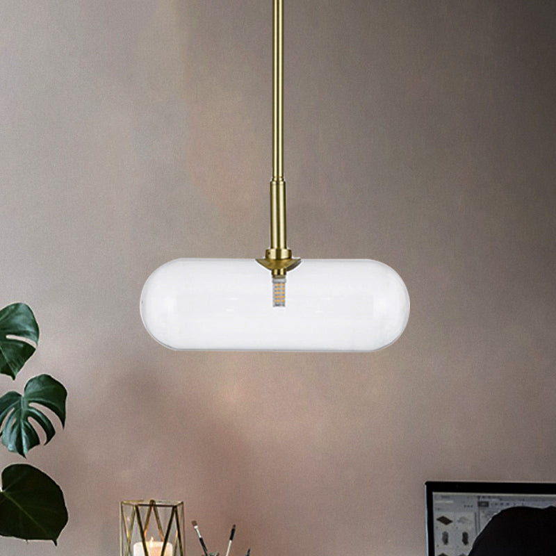 Modern Gold Glass Pendant Light: Minimalist Single-Bulb Suspension Fixture