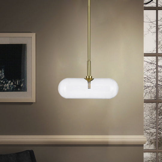 Modern Gold Glass Pendant Light: Minimalist Single-Bulb Suspension Fixture