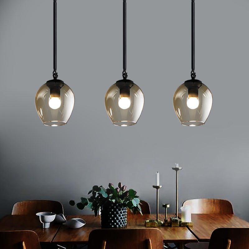 Vintage Wine Cup Pendant Light In Black/Gold For Kitchen