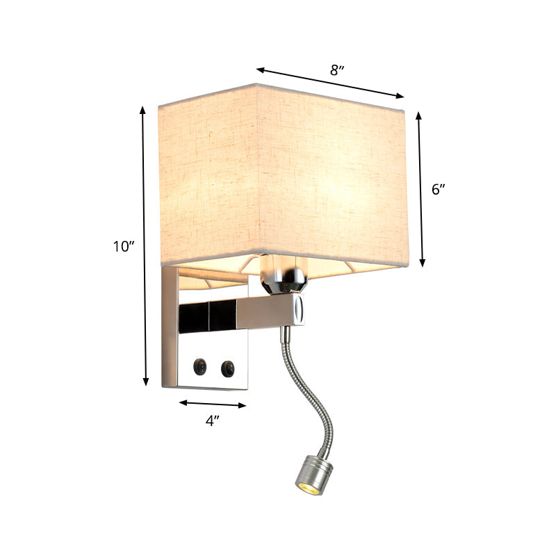 Modern Led Rectangle Wall Sconce In Chrome For Bedroom Lighting
