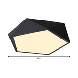 Modernist 3D Pentagon Flushmount Acrylic Led Ceiling Flush Light In Black - 16.5/20.5/24.5 Inches