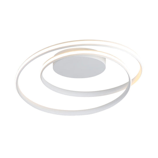 Led Twist Flush Mount Ceiling Light In Simplicity Black/White Aluminum Housing - Warm/White/3 Color