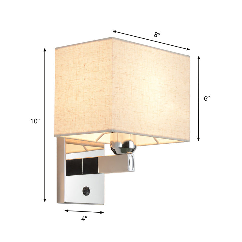 Modern Led Rectangle Wall Sconce In Chrome For Bedroom Lighting