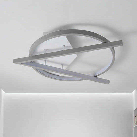 16.5’/20.5’ W Hotel Led Flush Light Simplicity Grey Ceiling Mount Lamp / 16.5’ White