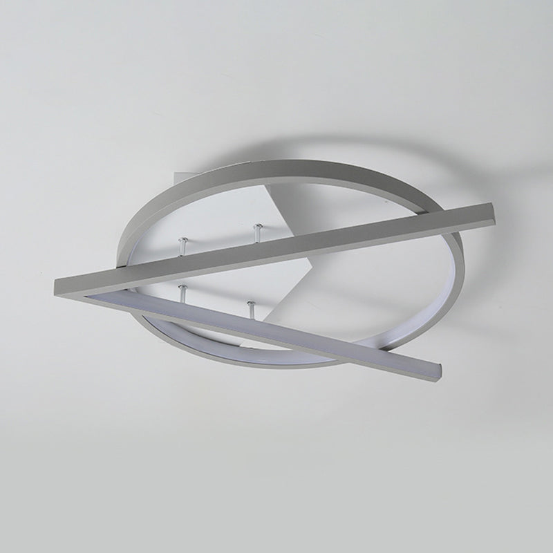 16.5’/20.5’ W Hotel Led Flush Light Simplicity Grey Ceiling Mount Lamp