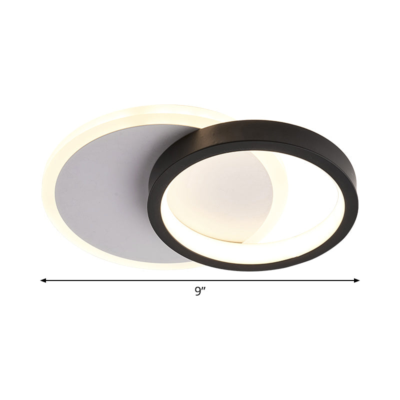 Minimalist Acrylic Led Flush Mount Ceiling Light With Ring - Panel Design