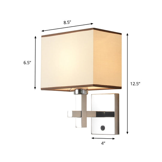 Modern Fabric Led Wall Sconce Lighting With Adjustable Spotlight Chrome Finish