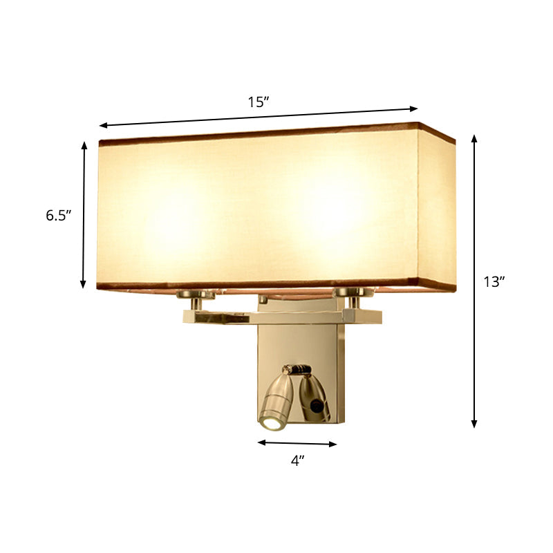 Modern Fabric Led Wall Sconce Lighting With Adjustable Spotlight Chrome Finish