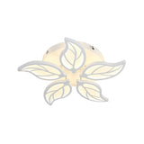 Contemporary 1/2-Tier Acrylic Flush Ceiling Lamp With Leaf Design And Warm/White Led Light (22/27