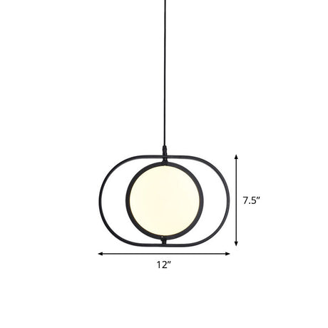 Versatile Led Black Hanging Lamp: Adjustable Disc Pendant Light With Stylish Capsule Frame