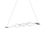 Suspension lustre linéaire Iron Surge avec design LED blanc minimal dans une lumière chaude/blanche pour table