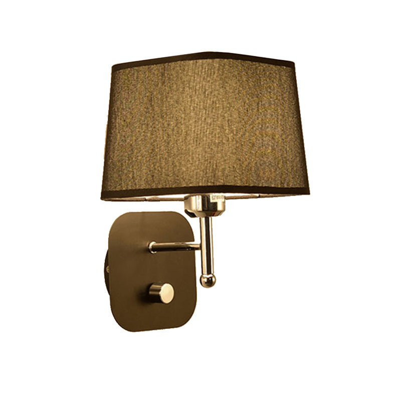 Modern Black And Beige Tapered Wall Sconce With 1 Light Backplate