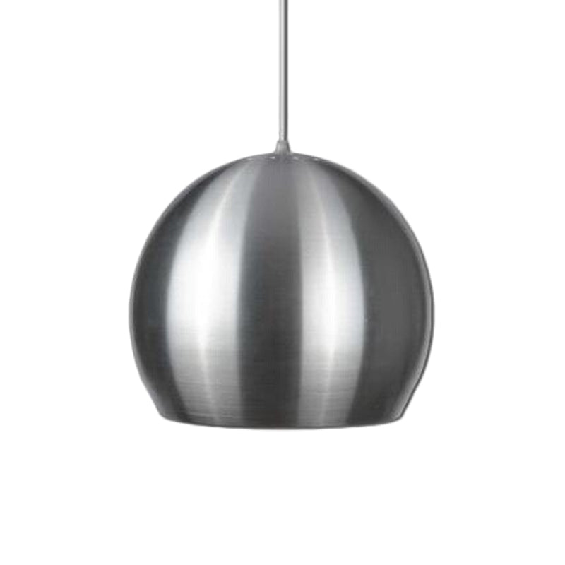 Satin Nickel Dome Pendant Light With Minimalist Design And Pierced Venting