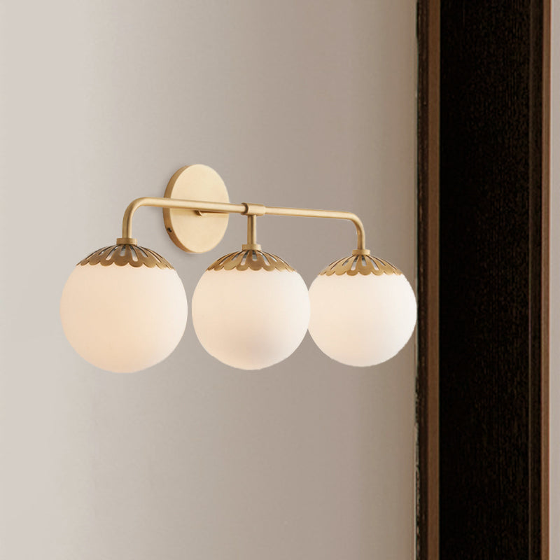 Ivory Glass Gold Vanity Sconce - Elegant Wall Mounted Light Fixture For Bedroom