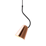 Copper Tapered Ceiling Light - Minimalist Iron Pendant With Curving Top