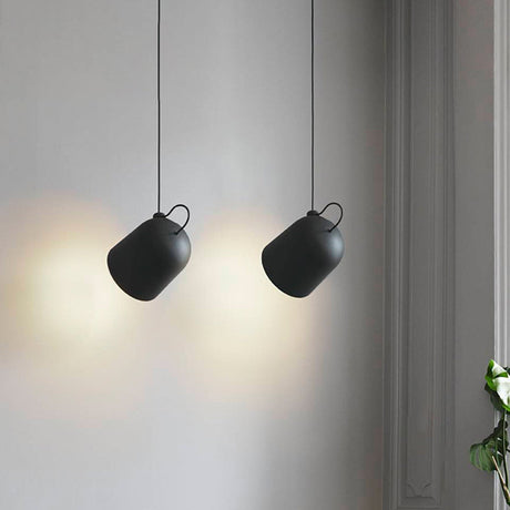 Nordic Dome Pendant Ceiling Lamp For Dining Room With Moveable Black/White/Grey Shade And 1 Bulb
