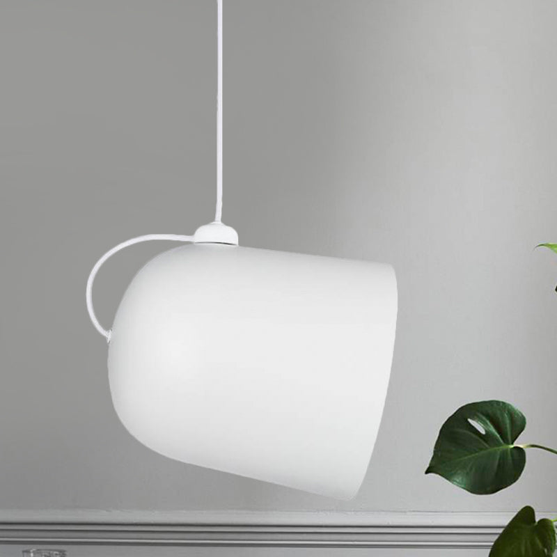 Nordic Dome Pendant Lamp - Black/White/Grey Moveable & Metal Perfect For Dining Room Lighting White