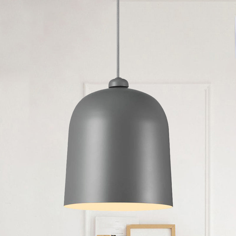 Nordic Dome Pendant Ceiling Lamp For Dining Room With Moveable Black/White/Grey Shade And 1 Bulb