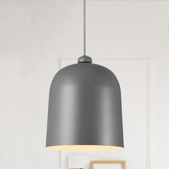 Nordic Dome Pendant Ceiling Lamp For Dining Room With Moveable Black/White/Grey Shade And 1 Bulb