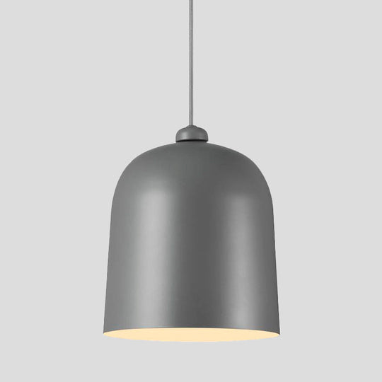 Nordic Dome Pendant Lamp - Black/White/Grey Moveable & Metal Perfect For Dining Room Lighting