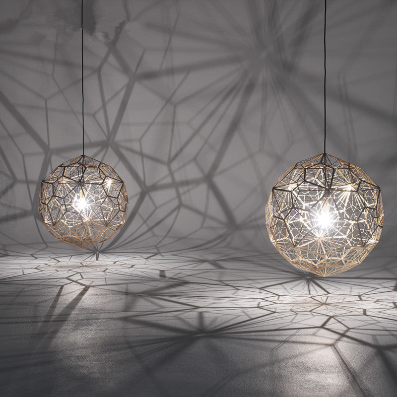 Modern Stainless Steel Rose Gold/Chrome Wire Sphere Pendant Light - Stylish Hanging Lamp Kit