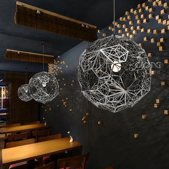 Modern Stainless Steel Rose Gold/Chrome Wire Sphere Pendant Light - Stylish Hanging Lamp Kit