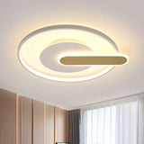 Modern Thin Button Ceiling Light: Acrylic Black/White-Gold Led Flush Mount White-Gold