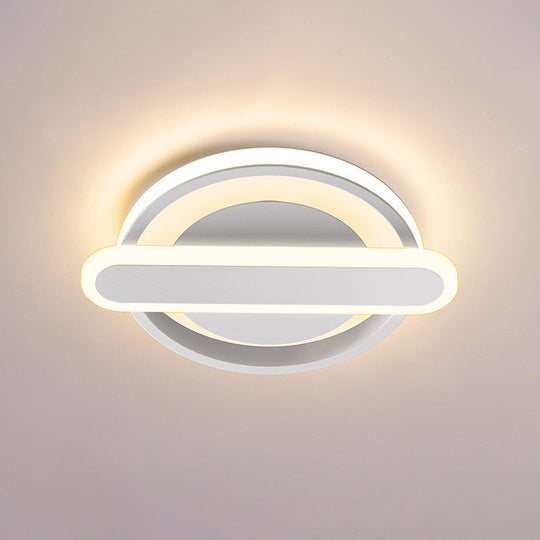 Modern Metal Black/White/Gold Led Ceiling Flushmount For Corridor - Small Circle & Oval Design