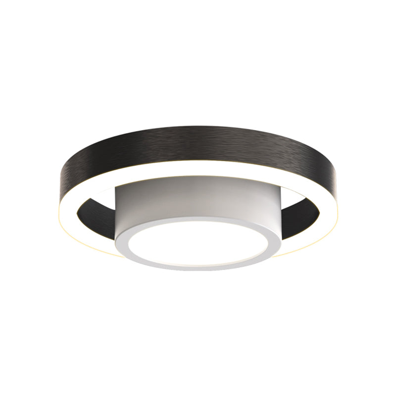 Small Acrylic Ceiling Flush Nordic Led Mount Lighting - Dual Hoop Design Black/Coffee/Gold Ideal