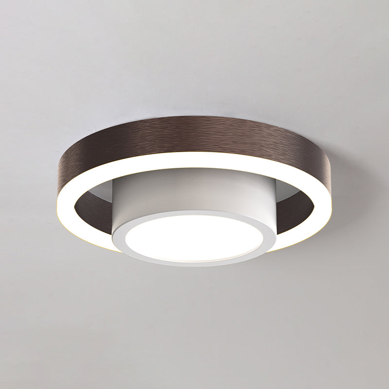 Small Acrylic Ceiling Flush Nordic Led Mount Lighting - Dual Hoop Design Black/Coffee/Gold Ideal